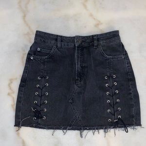 Topshop lace up skirt